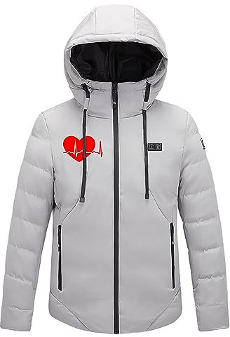 Beheizbare Jacke, Heizweste mit 9 Heizzonen und Dual-Control-Heiz-Wärmejacke Heizweste Herren Damen mit drucken, Wintermäntel Körperwärmer Heizweste Weich Bequem für Winter Outdoor Wandern Skifahren