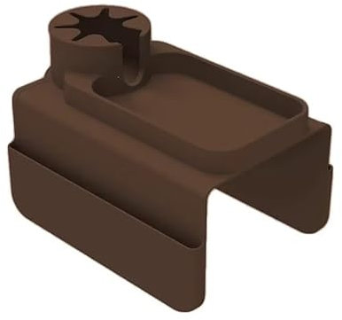 ROSSRORE Anti-Slip Couch Armrest Tray & Cup Holder, Sofa Armrest Organizer with 4 Pockets for Magazines, Tablets, Phones, iPads, Coffee Cups Brown