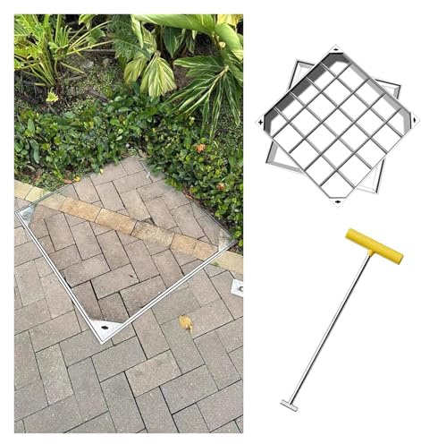Copertura Pozzetto Chiusino invisibile da pavimento in cemento/piastrelle, Chiusino quadrato con base, grandi coperchi per fosse settiche, copertura per fognatura in acciaio inossidabile(30x30/76x76c