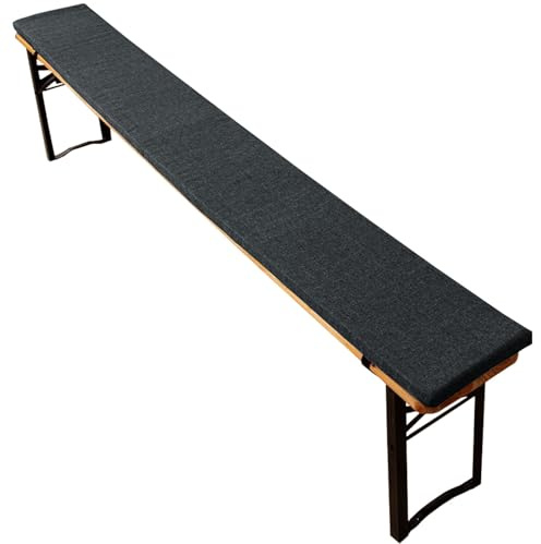 Yekuhe Cuscini Imbottiti per Panchine da Birra, 170x23 180x23, 200x30 220 x 25 x 3 cm, Antiscivolo Lavabile Rimovibile Cuscino Panche per Set di Tende da Festa(Grigio scuro,200x23x3cm)