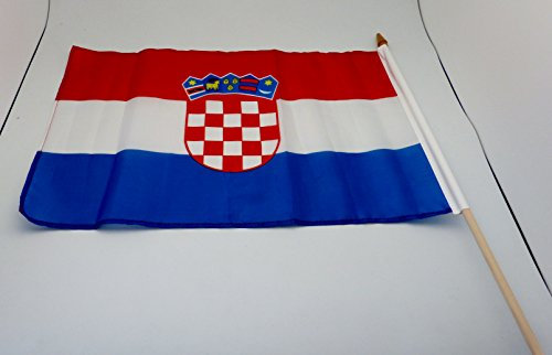 Stockfahne, Fahne, Flag, Flagge, 30 x 45 cm Kroatien, Hrvatska, Croatia, im 5er Set