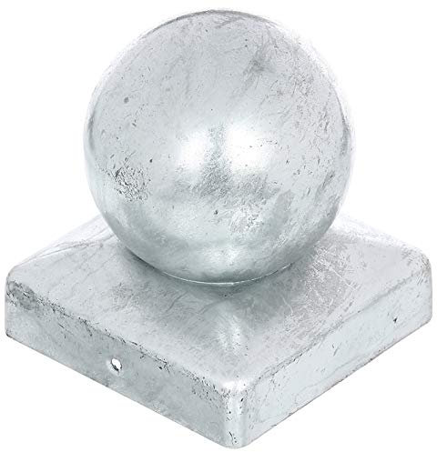 Alberts 205867 Pfostenkappe für Holzpfosten | mit Kugelkopf | feuerverzinkt | 90 x 90 mm