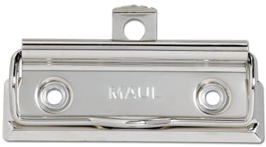 MAUL Bügelklemmer silber 72 mm Metallclip für 80 Blatt | zuverlässiger Halt für Unterlagen, stabile Metallausführung, schnell aufgehängt oder angeschraubt, 8 mm Klemmweite