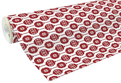 Clairefontaine 201342C Geschenkpapier Alliance (große Breite, 50 x 0,70m, 60g/qm, ideal für Ihre Geschenke) 1 Rolle rote kugel