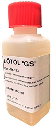 Flussmittel/Lötöl GS 100 ml (für konventionelles Weichlöten von Eisen, Kupfer- und Messingwerkstoffen), kein Gefahrgut, schwermetallfrei, sehr umweltverträglich
