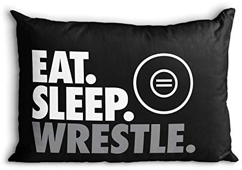 Eat Sleep Kämpfen Kissenbezüge | Wrestling Kissen von ChalkTalk Sports | Mehrere Farben Schwarz/Grau