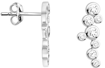 SOFIA MILANI - Boucles d'Oreilles pour Femme en Argent 925 - avec Pierre de Zircon - Clou d'Oreille en Forme de Cercle - E0617