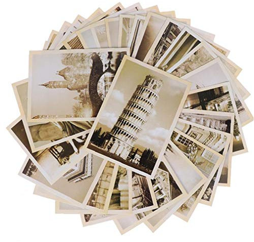 Beito 32pcs Reise-Postkarte Weinlese-Landschaft Gebäude Foto Bild-Plakat Postkarte