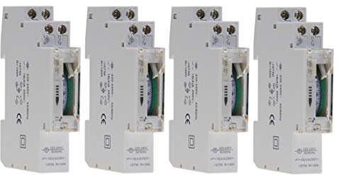 4X Analoge Tages-Zeitschaltuhr für Schalttafel-Einbau, 24 Stunden 15min Steps 230V Schaltkasten