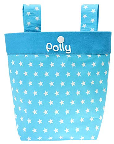 Kinderfahrradtasche türkis mit Namen Sterne in blau - Personalisierte Fahrradtasche Fahrradkorb Laufrad Dreirad Jungen - Mädchen Fahrrad