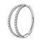 OUFER Body Piercing Helix Earrings Hoop Double Line Clear CZ Paved Septum Ring Cartilage Earrings 16G 316L Stainless Steel Daith Earring Helix Piercing Jewellery 6mm