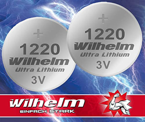 Wilhelm DL1220 CR1220 CR1220 - Pilas de botón (litio, 3 V, 40 mAh, diámetro de 12 x 2,0 mm, 2 unidades)