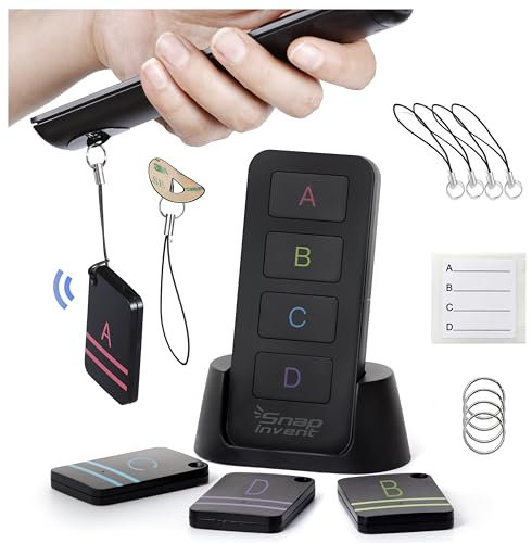 Key Finder Anti Lost Tag Beeper trackers - Locator to Find Lost TV Remote Control, Keys, Purse, Pets - Quick Finder Keychain Tracker Tags - Find Your Belonging Items Quickly