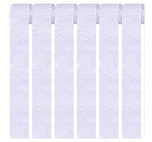 Vsosfiza 6er Set Krepppapier Weiß kreppbänder Party Dekoration(4.5 cm x 25 m)