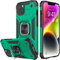 Honeyview ShockProof Case for iPhone 13/14 with Ring Kickstand, Bumper Armour Phone Cover for Apple iPhone 13/14 - Dark Green