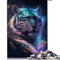 1000 Teile Puzzles für Erwachsene Nebula Tiger Puzzle für Erwachsene Papppuzzles Herausforderndes Spiel (Größe 26x38cm)