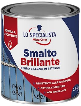 Lo Specialista Mistercolor SMALTO SOLVENTE BRILLANTE, 0,5L, BIANCO