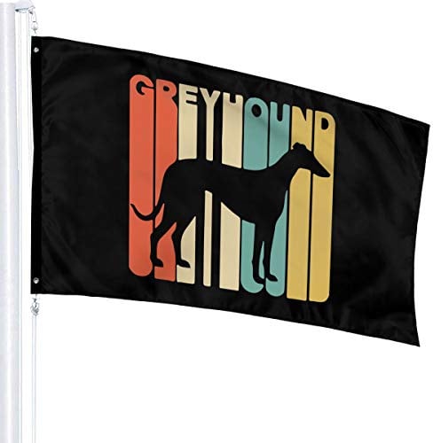 Flagge 3 x 5, Vintage-Stil, Windhund, 100% Polyester, einlagige, durchscheinende Flaggen, 90 x 150 cm