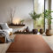 SIMPEX Teppich Wohnzimmer Schlafzimmer Esszimmer Läufer Flur Flauschiger Teppich Waschbar rutschfest Soft Weich Carpet Kurzflor Größen, Braun, 240 x 340 cm