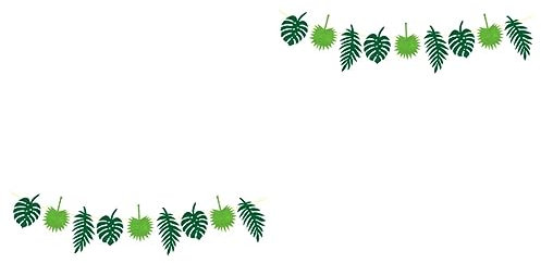 jojofuny 2 Stücke Tropical Bunting Banner Vlies Filz Blätter Garland Party Dekorationen Für Hawaiian Themen Veranstaltungen