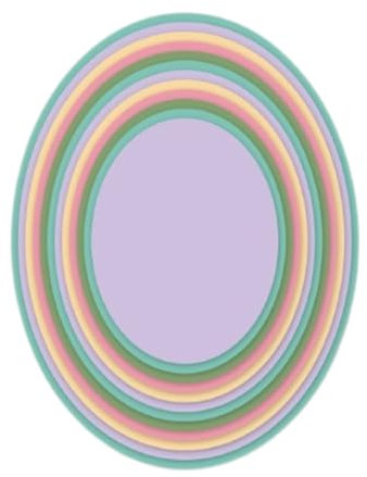 Craftelier - Wesentliche Stanzformen für Scrapbooking und andere Bastelarbeiten | Ovalform - Ungefähre Größe der Stanzformen zwischen 7,7 x 10,2 cm und 14,5 x 19 cm