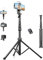Nineigh 190cm Treppiede Smartphone, Alluminio Leggero Cavalletto Smartphone con telecomando e Supporto Telefono Cellulare, Estensibile Selfie Stick Treppiede per iPhone, Ideal per Video Vlog Youtube