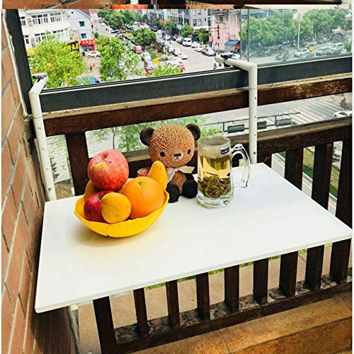 Klapptisch Klappbarer Wandbehangtisch Kreativer Hängegeländertisch Esszimmer Gartengrilltisch Freizeittisch Schreibtisch-weiß 60 * 40 cm
