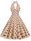 Kurzärmliges Stehkragen-Polka-Punkt-Schlankheits-Elegantes Temperament-Damen-Freizeitkleid Damen Minikleid Freizeitkleid Elegant A-Linie Kleid Damen Sommerkleid Für Damen (24-0209B-Red, XL)