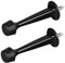 2 Pack Door Stoppers, Zinc Alloy Wall Mounted Door Stop Protector with Rubber Buffer Bumper for Indoor Outdoor, 73mm Black