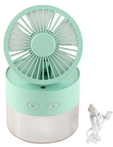 Mini Ventilador Refrigerado por Agua, Ventilador Enfriador de Escritorio Pequeño Plegable, Ventilador Eléctrico de Niebla Pulverizada ABS USB para el Hogar, Biblioteca y Oficina