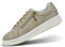 bugatti Damen-Sandy-Sneaker mit Metallreißverschluss, Logo-Akzent, robusten Gummisohlen, bequemer Passform und vielseitigem Stil, Sand, 40 EU
