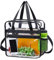 Omevett Large Clear PVC Waterproof Tote Transparent See Through Lunch Handbag Travel Toiletry Bag with Zipper and Shoulder Strap for Women Men Work Shopping