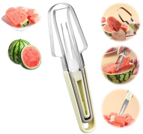 Tagliafrutta 3 in 1 in Acciaio Inossidabile, Taglia-Melone Multifunzione, Nuovo Taglia-Melone 2024 3 in 1, Taglia-Anguria in Acciaio Inossidabile, per Tagliare L'Anguria