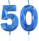 Sapphire Blue 50th Birthday Candles for Cake, Number 50 Candle for 50th Birthday Decorations, 3D Design Cake Topper Decor for Women Men Birthday Theme Party Weddings Anniversary Celebration