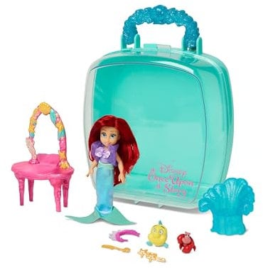 Disney Store Offizielles Arielle Minipuppen-Spielset, Arielle, die Meerjungfrau, Once Upon a Story Kollektion, 9-TLG., Figurenset mit Zubehör, inklusive Sebastian und Fabius, Ab 3 Jahren