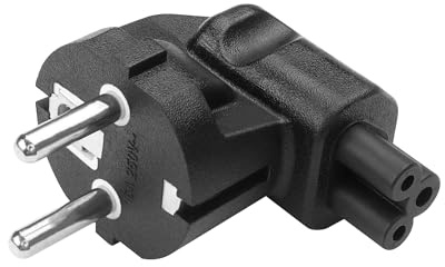 YAODHAOD Schuko Stecker Stromadapter， Schuko auf IEC C13 C5 Adapter Kaltgerätekupplung C13 C5 Kaltgerätestecker Schutzkontakt für Laptop oder C13 Kabel Geräte PS3 PS4 PRO (90° CEE 7/7 auf C5)