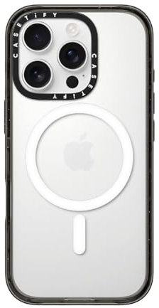 CASETiFY Impact iPhone 16 Pro Case [Slim / 8.2 ft. 4X Military Grade Drop Protection/Compatible with Magsafe] - Clear Black