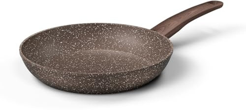 Innerwell Antihaft Bratpfanne 28 cm, Große Pfannen Induktion, Granit Antihaft Beschichtung, PFOA Freie, Kratzfeste Aluminium Bratpfanne (Braun)
