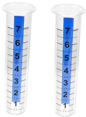 TINEASUR 2pezzi Rain Gauge Trasparente Con Scala Strumento Di Misurazione Della Pioggia Per Giardinaggio e Uso Esterno