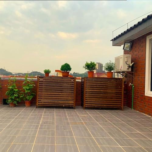 Support pour plantesClôture de climatisation Support de fleurs en bois massif Cadre extérieur de climatisation extérieure Housse de protection, écran de confidentialité décoratif Clôture de climatisa