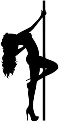 Pole Dance Wand Aufkleber Tänzerin Poster Vinyl Aufkleber Striptease Dekor Wandbild Wohnzimmer Schlafzimmer-S-20x42cm-Black