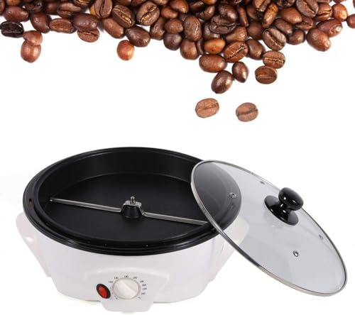 Tostador De Café 1200w Con Temperado Regulable Para Asar Granos De Café Cacahuetes Semillas De Melón Adecuado Para Principiantes Y Aficionados Del Café (Blanco)
