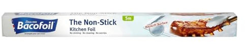 BBliss Non-Stick Kitchen Foil 45cm x 5m, Aluminium, Extra Wide, Tear-Resistant, Easy to Cut, Pack of 1 Roll