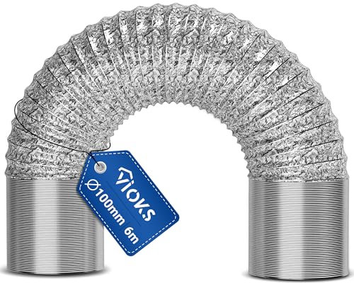 VIOKS Tubo di scarico da 6 metri, 100 mm, per sistemi di conduzione dell'aria da 100 R, tubo di scarico universale, per aria condizionata, 100 mm, per aria condizionata