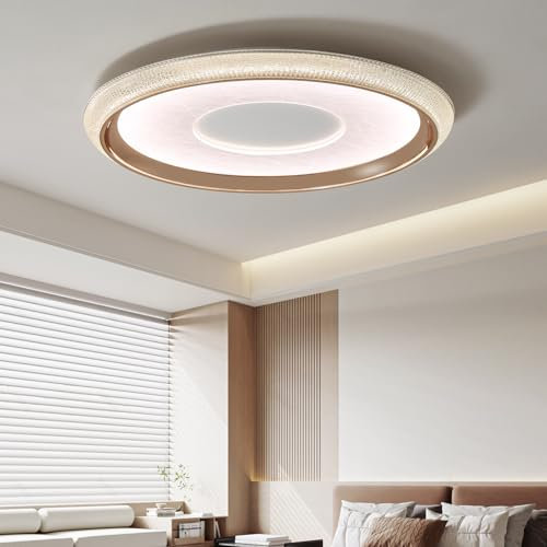 Fordeson 50cm Runde LED Deckenleuchte Flach Dimmbar – Mehrfachmodi 3000K-6000K, 60W Unterputz-Deckenlampe – Moderne Wohnzimmerleuchte für Flur, Esszimmer, Schlafzimmer, Bad, Arbeitszimmer