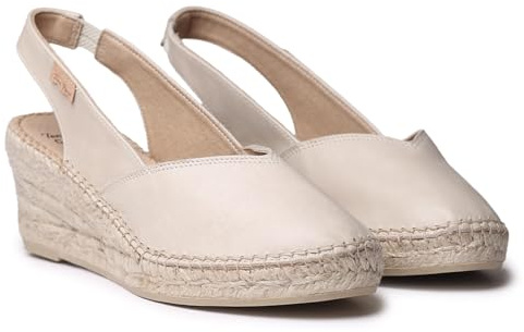 TONI PONS Termal - Women's Leather Espadrille with wedge for a wider fit, Ice, 9 UK