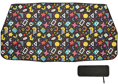 Paraguas plegable para parabrisas con gráficos coloridos, parasol para el interior del coche