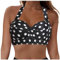 Damen Bikini Oberteil V Ausschnitt Wickeloptik Crossover Lace Up Bralette Bademode Push Up Sport Bikini Triangel Neckholder Bikinis Bademode Strand Vacation Swimsuits Bikini Top (4-Beige, L)