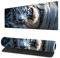 Mauspad XXL 1200x600x3mm, Weißer Tiger Groß Mousepad Gaming mit Motiv, Cool Verlängertes Mouse Pad Tastatur Matte, rutschfeste Gummibasis, Vernähte Kanten Anti-Rutsch Mauspad Desk Mat Für Office K-8
