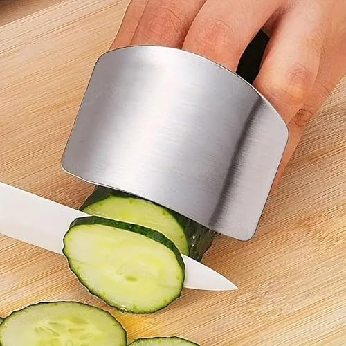 Professional Adjustable Stainless Steel Finger Protection Guard for Safe and Convenient Chopping- Essential Safety Tool for Slicing, Dicing & Chopping Chefs & Beginners